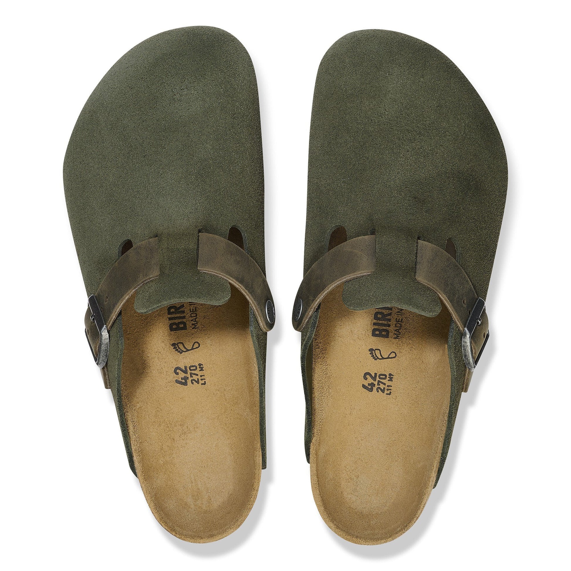 Birkenstock Boston Suède -  Cuir mixte - Thym